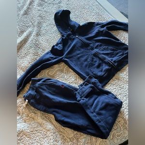 Polo youth navy blue sweatshirt and matching pants. Size: L (14-16)